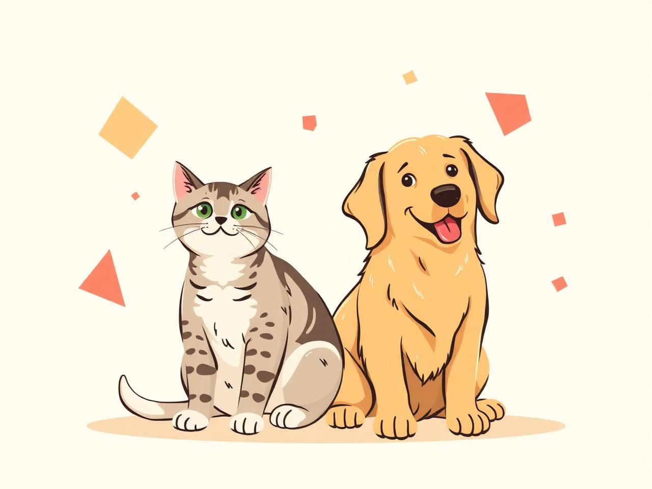 A friendly dog and cat together